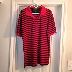 Nautica striped red and blue polo shirt